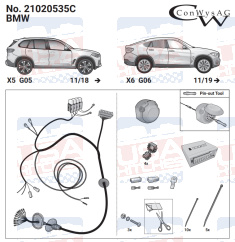 BMW X5 X6 tow bar 13-pin LED wiring kit 21020535C ConWys - EuroFit Towbars & Electrics - eurofittowbars.com.au