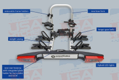 Bikelander Classic Cycle Bicycle Car Rack Tow Bar - Mounted Westfalia BC80 LED