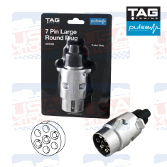 7 Pin large round trailer plug TAG - EuroFit Towbars & Electrics - eurofittowbars.com.au