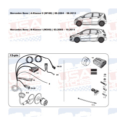 Mercedes A-Class B-Class tow bar LED wiring kit WYR231813R-T trail-tec - EuroFit Towbars & Electrics - eurofittowbars.com.au