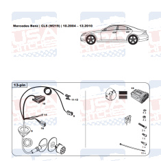 Mercedes CLS W219 tow bar LED wiring kit WYR232513R-T trail-tec - EuroFit Towbars & Electrics - eurofittowbars.com.au