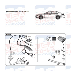 Mercedes CLS C218 tow bar LED wiring kit WYR232713R-T trail-tec - EuroFit Towbars & Electrics - eurofittowbars.com.au
