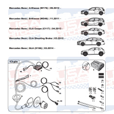Mercedes A B CLA GLA tow bar LED wiring kit WYR232813R-T trail-tec - EuroFit Towbars & Electrics - eurofittowbars.com.au