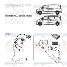 Mercedes V-Class Viano Vito tow bar LED wiring kit WYR232913R-T trail-tec - EuroFit Towbars & Electrics - eurofittowbars.com.au