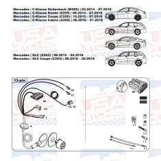 Mercedes C-Class GLC tow bar LED wiring kit WYR233313R-T trail-tec - EuroFit Towbars & Electrics - eurofittowbars.com.au