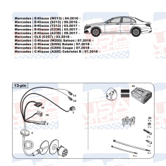 Mercedes C-Class CLS E-Class EQC GLC GLE tow bar LED wiring kit WYR234213R-T trail-tec - EuroFit Towbars & Electrics - eurofittowbars.com.au