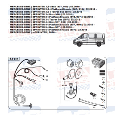 Mercedes Sprinter W907 W910 tow bar LED wiring kit WYR233913R-T trail-tec - EuroFit Towbars & Electrics - eurofittowbars.com.au