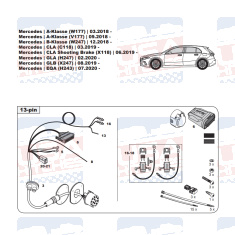 Mercedes A B CLA EQA GLA GLB tow bar LED wiring kit WYR234013R-T trail-tec - EuroFit Towbars & Electrics - eurofittowbars.com.au