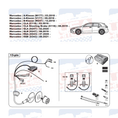 Mercedes A B CLA EQA GLA GLB tow bar LED wiring kit WYR234013R-T trail-tec - EuroFit Towbars & Electrics - eurofittowbars.com.au