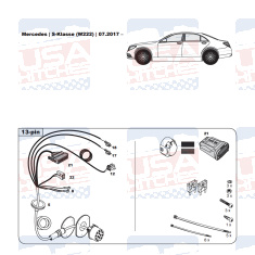 Mercedes S-Class W222 tow bar LED wiring kit WYR234113R-T trail-tec - EuroFit Towbars & Electrics - eurofittowbars.com.au