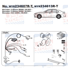 Mercedes C-Class GLC Tow bar LED wiring kit WYR234613R-T trail-tec - EuroFit Towbars & Electrics - eurofittowbars.com.au