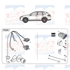 Porsche Cayenne Tow Bar LED Wiring Kit WYR300313R-T trail-tec - EuroFit Towbars & Electrics - eurofittowbars.com.au