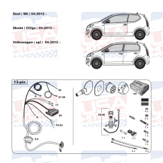 VW up! Skoda Citigo tow bar LED wiring kit WYR361113R-T trail-tec - EuroFit Towbars & Electrics - eurofittowbars.com.au