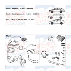 Skoda Rapid tow bar LED wiring kit WYR361213R-T trail-tec - EuroFit Towbars & Electrics - eurofittowbars.com.au