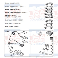 Skoda Fabia Rapid VW Polo tow bar LED wiring kit WYR361313R-T trail-tec - EuroFit Towbars & Electrics - eurofittowbars.com.au