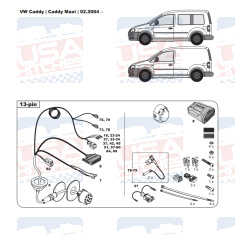 VW Caddy III tow bar LED wiring kit WYR423013R-T trail-tec - EuroFit Towbars & Electrics - eurofittowbars.com.au