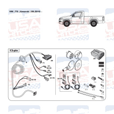 VW Amarok tow bar LED wiring kit WYR423713R-T trail-tec - EuroFit Towbars & Electrics - eurofittowbars.com.au
