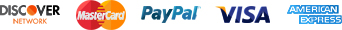 We accept all major forms of payment - credit cards & Paypal